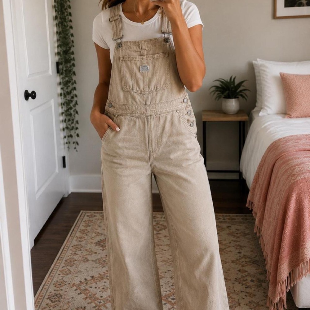 Levi's Beige/Tan Denim Overalls